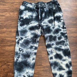 Black and white tie dye joggers
